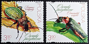 Польша, 2023, Насекомые, Жуки, 2 марки